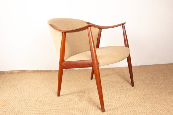 Image 1 of Pair of Scandinavian armchairs in teak and fabric, new Tyrol model by Gerhard Berg for Westnofa 1960.