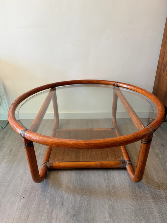 Ronde rotan salontafel Rohé – Bamboo, Rattan, Mid Century Modern (photo 2 of 8)