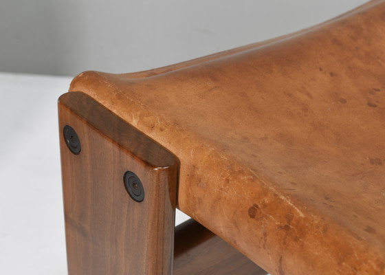Image 1 of 4x Chaises Monk en cuir cognac par Afra & Tobia Scarpa pour Molteni, Italie 1974