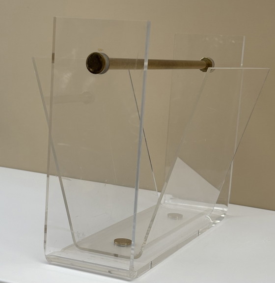 Image 1 of Portariviste vintage in plexiglass acrilico David Lange Roche Bobois