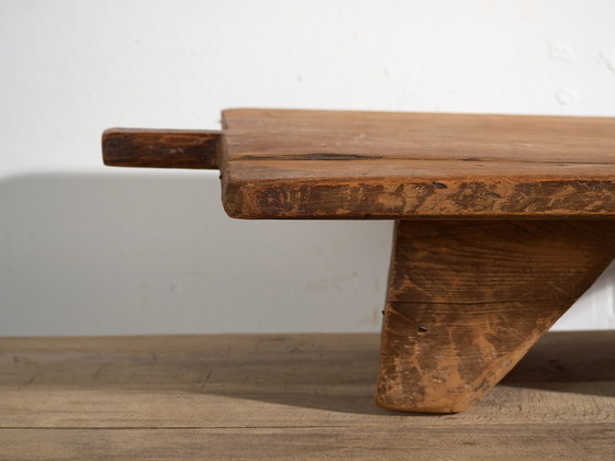 Antique low table in primitive style (c.1920) #14, Side tables, Wood, Brown, Rustic (photo 20 of 21)