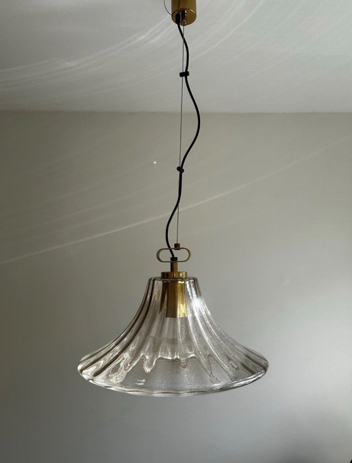 Vintage Glashütte Limburg Hanglamp Jaren 70 Met Bubbelglas – hanglampen, Other