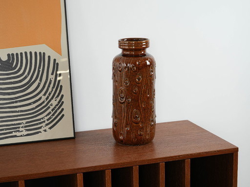 Brown ceramic vase, German design, 1960s, made in West Germany