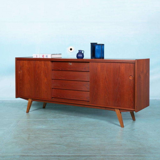 Buffet vintage design en teck rénové Buffet midmod 60s