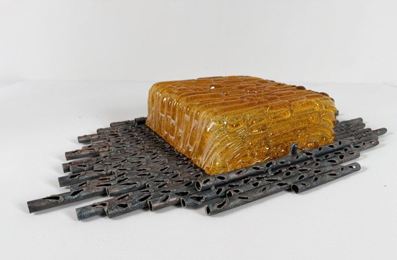 Image 1 of Brutalistische Wandleuchte/Wandlampe Marcello Fantoni, Italien, 1970er Jahre