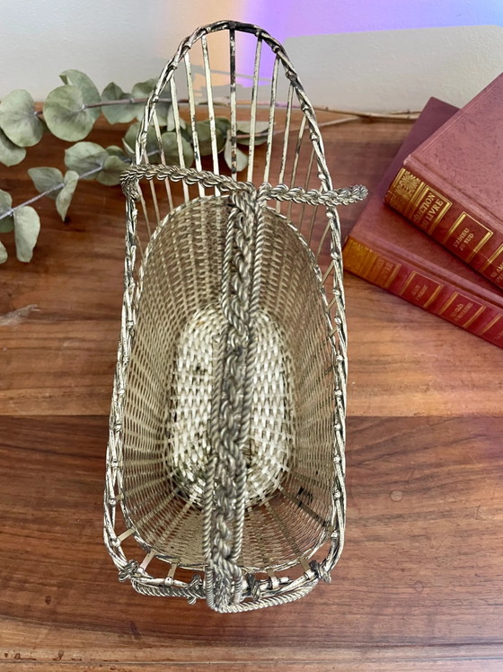 Braided silver metal bottle holder – Wine racks (photo 2 of 2)