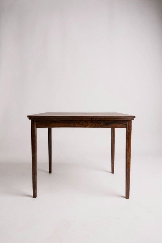 Image 1 of Uitschuifbare vierkante Scandinavische eettafel van Poul Hundevad uit de jaren 60/70.