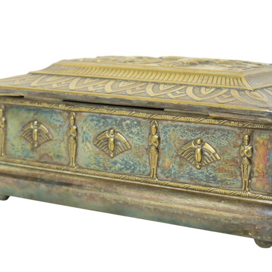 Image 1 of Verzilverde Art Deco Kist Trinket Doos