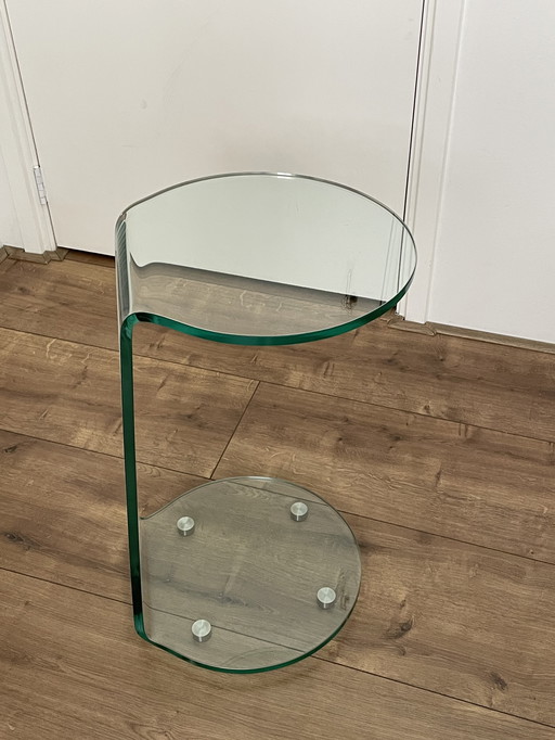 Très belle table d'appoint en verre
