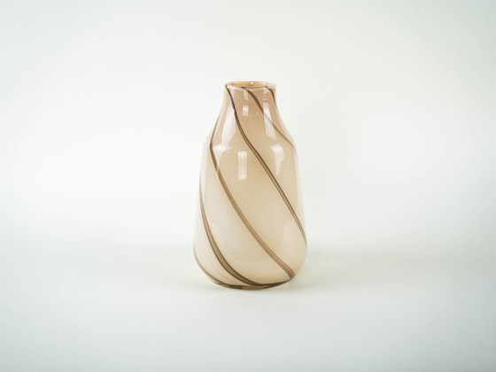 Image 1 of Beige glass vase, Danish design, 1970s, made in Denmark