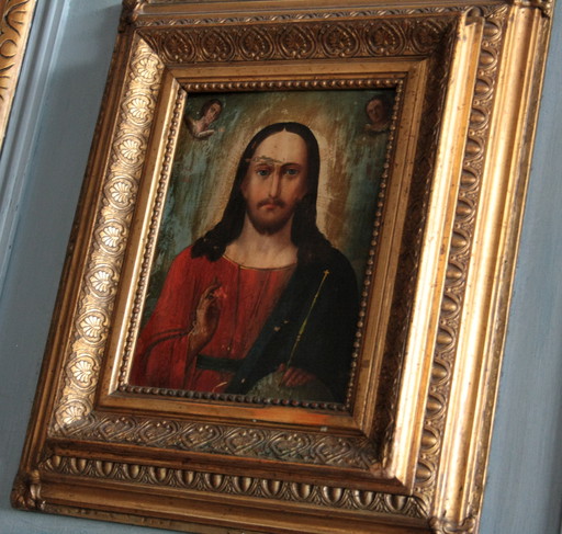 Orthodox Icon "Christ Pantocrator" XVIII century Russian area