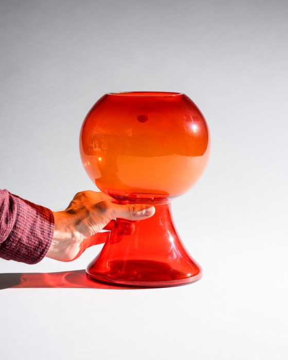 Image 1 of WMF Cari Zalloni Vaso in vetro Trio curato Design spaziale Stile futurista vintage