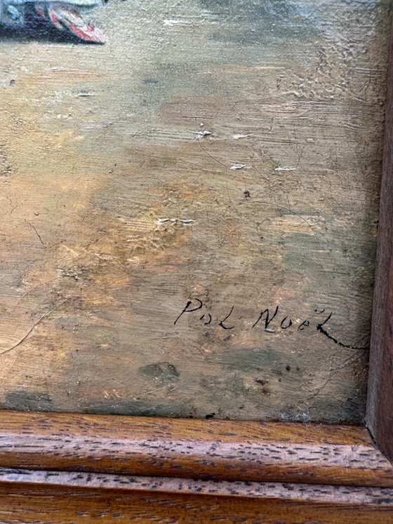 Quadro Scena Galante XIX Secolo Pol Noël – Dipinti e disegni, Tela, Legno (photo 3 of 13)