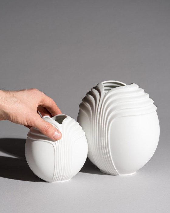 Image 1 of Rosenthal Studio-Linie Bisque Porcelain Vase Duo by Uta Feyl Minimalist Chic
