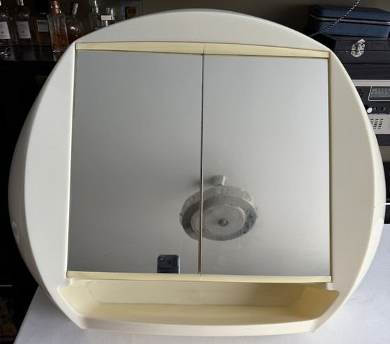 Image 1 of Meuble de salle de bains Pierre Paulin style Space Age vintage avec rétroéclairage, par Allibert, 1970