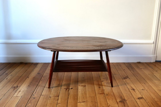 Scandinavian vintage Ercol Coffee table 1960, Wood, Brown, Mid Century Modern (photo 2 of 7)