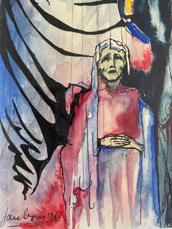 Image 1 of Original 1936 European Dutch Expressionist Signed Painting