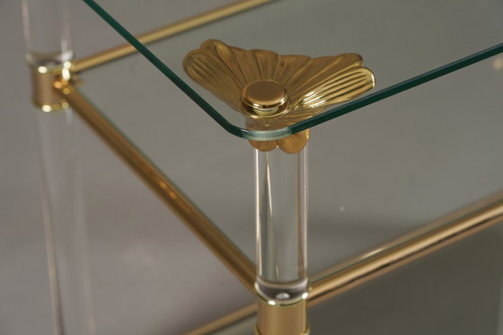 Image 1 of Vintage Brass And Lucite Serving Trolley, France 1960’s