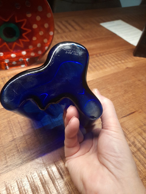 Image 1 of Kobaltblauwe Ittalla Alvar Aalto vaas.