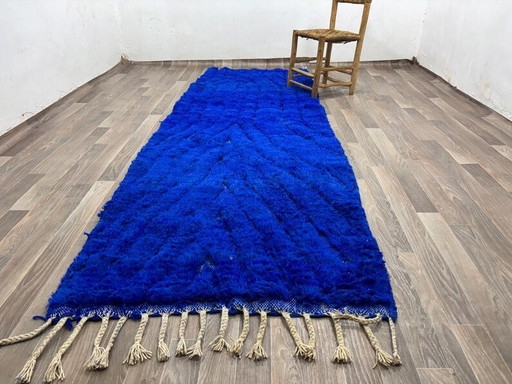 Traditioneller handgeknüpfter blauer Berberteppich 100/300 – vloerkleden en tapijten, Wool (photo 2 of 10)
