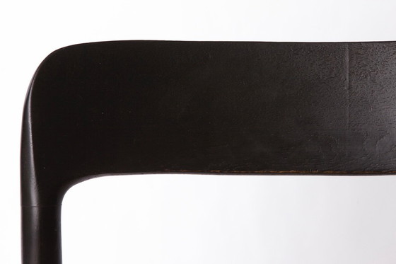 Image 1 of Set of 3 Niels Møller Chairs — 1 Armchair & 2 Side Chairs, Model 56 + 75, Black Danish Design, 1950s Mid-Century Modern