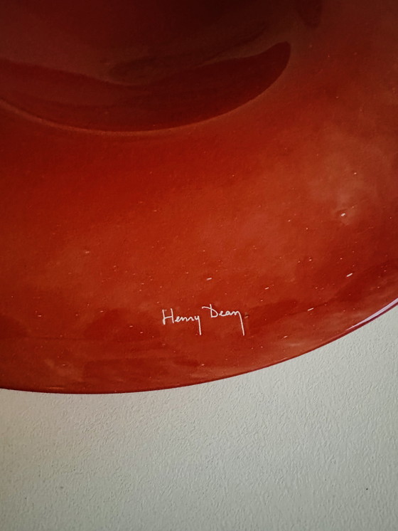 Image 1 of Bol de diseño de cristal rojo Henry Dean