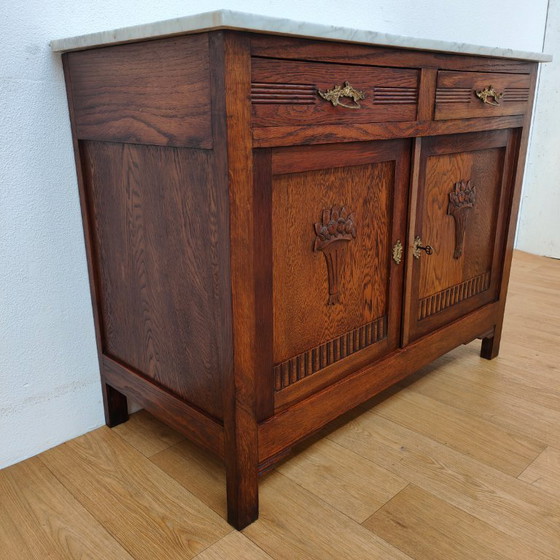 Image 1 of Vintage antique dresser/sideboard with marble top.