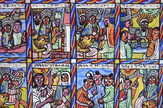 Image 1 of Peinture Rouleau Traditionnel Ethiopie 1800s