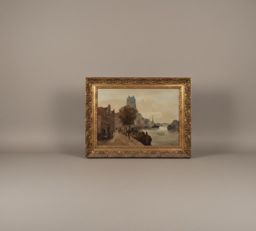 "Jan Knikker - Aangezicht van een stad met gesigneerd)