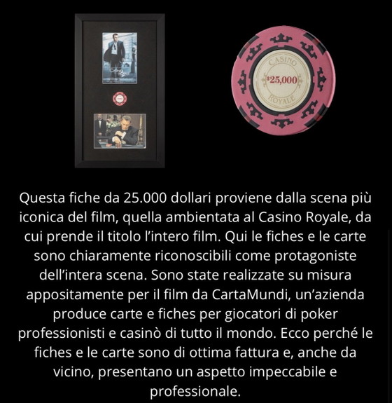 Cornice da collezione 007 Casino Royale 2006 POKER FICHE 25.000 Oggetti di scena originali del film (photo 7 of 9)