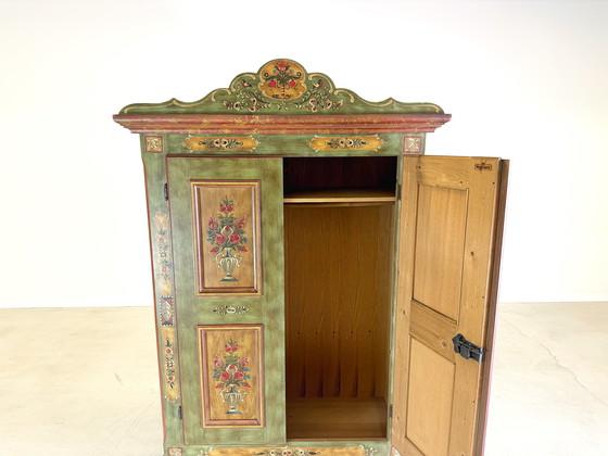 Image 1 of Farmhouse cabinet Voglauer country house cabinet hand-painted green