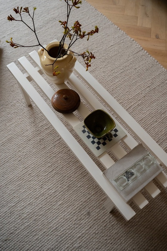 White metal slatted bench, Coffee tables, Modern (photo 10 of 12)
