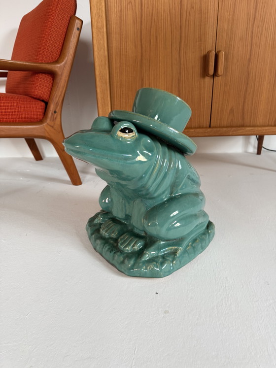 Vintage keramieken kikker met hoed, Frankrijk ‘70 – Decoratieve objecten, Ceramic (photo 5 of 7)