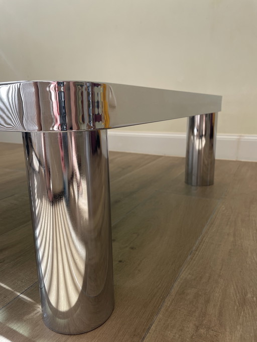 Vintage space age chrome coffee table