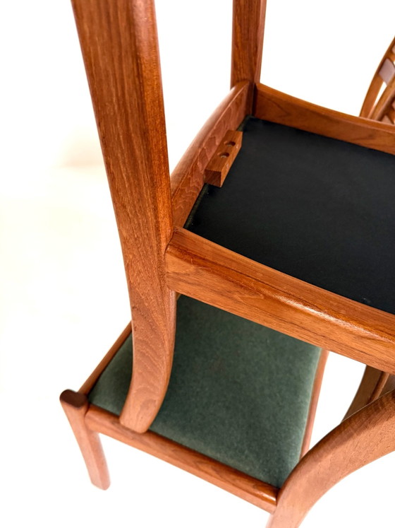 4x restored Dining chair, Dyrlund ‘70, Wood, Wool, Brown (photo 10 of 12)
