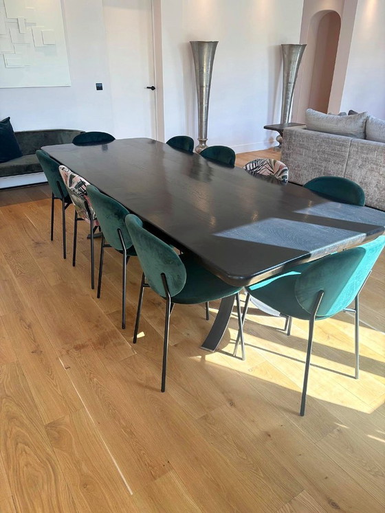 Grande Tavolo da pranzo BS Style in rovere nero e ferro, 280 x 110 cm – Tavoli da pranzo, Legno (photo 2 of 8)