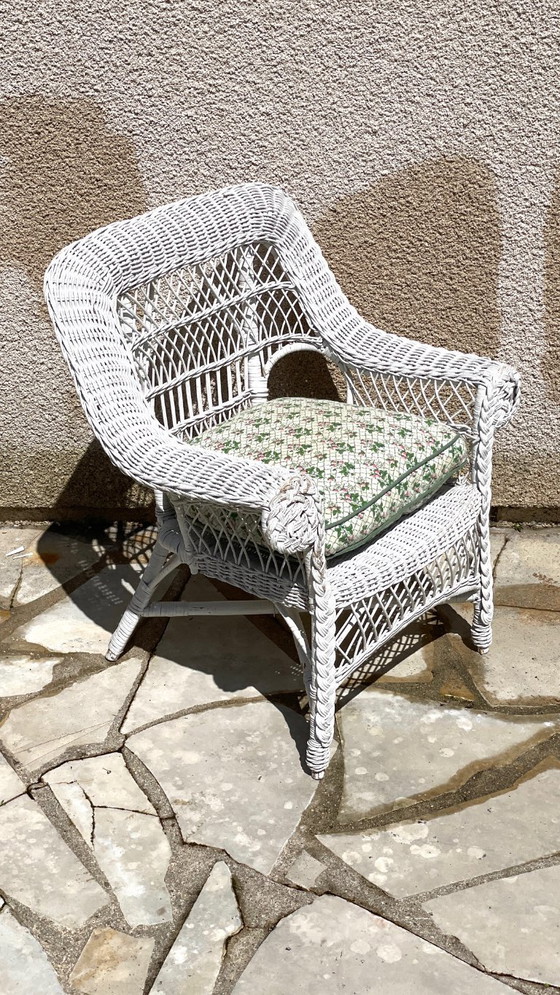 Image 1 of Vintage Rattan Kids Armchair