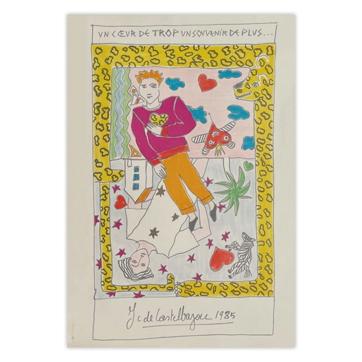 Jean Charles DE CASTELBAJAC Un coeur de trop un souvenir en plus Poster 1985