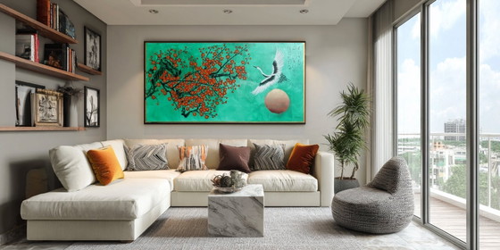 Image 1 of Japanese crane J510 - original painting