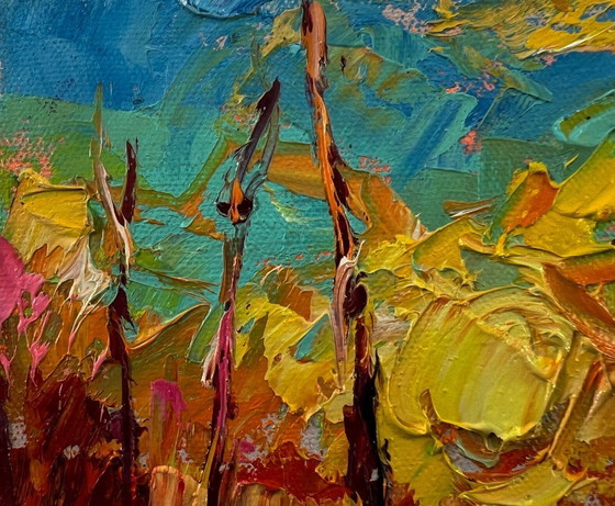 Originales Ölgemälde Sommerabendlandschaft Sonnenuntergang – Gemälde & Zeichnungen, Canvas (photo 7 of 8)