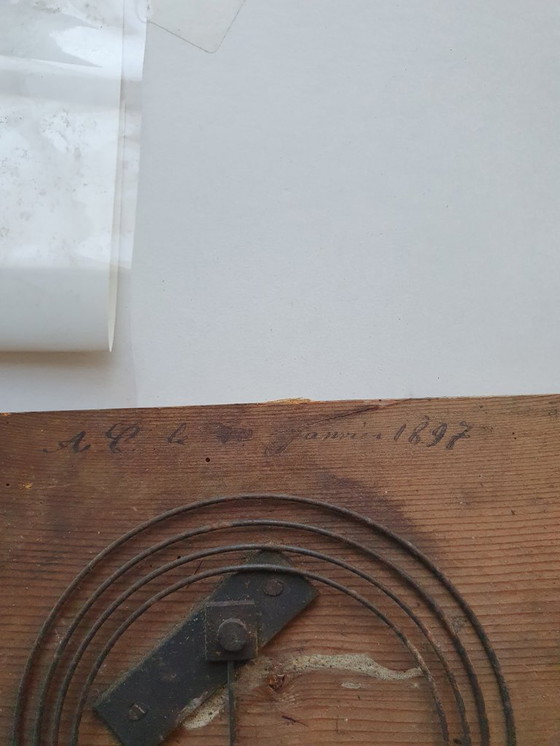 Image 1 of Antieke Franse wandklok - 1897 - houten uurwerk