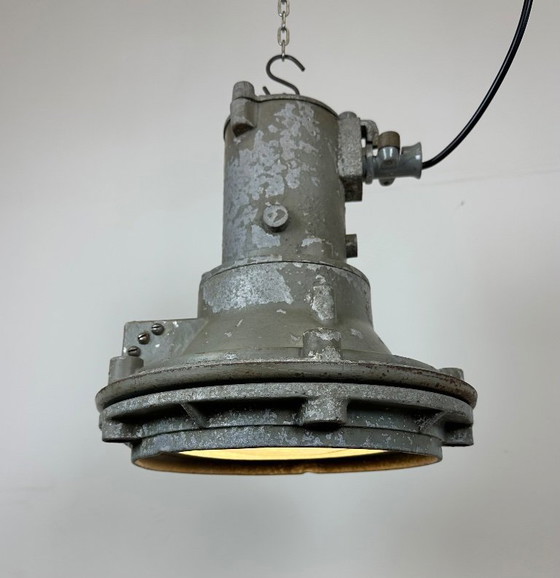 Image 1 of Industrial Grey Cast Aluminium Pendant Light, 1960s