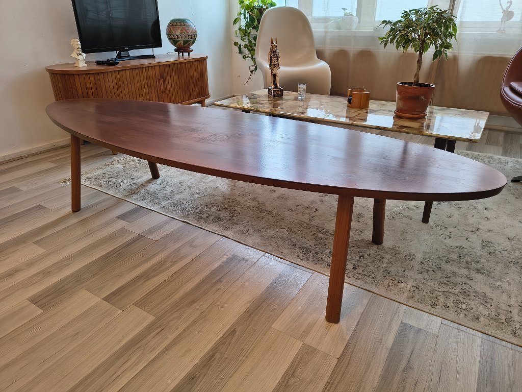 Tavolino da caffè | look vintage anni '60 | legno | ovale