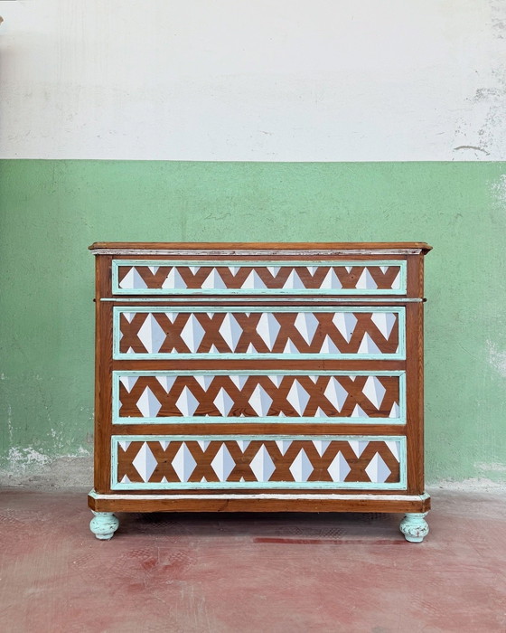 Image 1 of Cassettiera rustica italiana 800 restyle larice 
