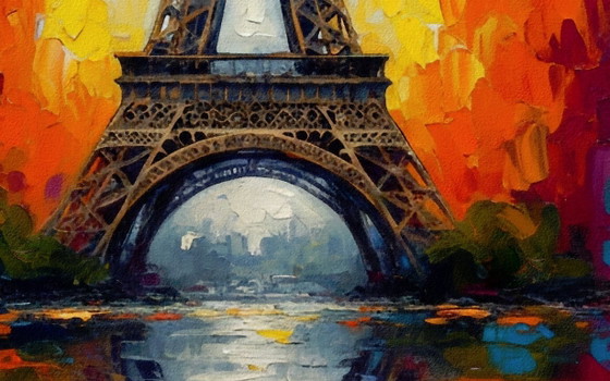 Image 1 of Torre Eiffel astratta / Torre Eiffel astratta / 60x60 cm
