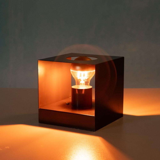 Lampada da tavolo cubica dell'era spaziale 70s scone cubica da parete Philips