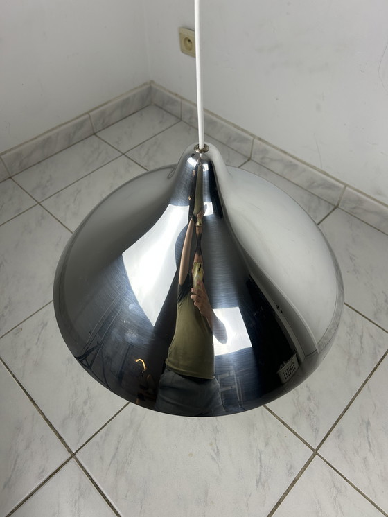 Image 1 of Vintage chrome pendant lamp Lisa Johansson-Pape for Orno