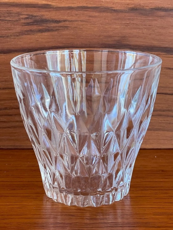 Image 1 of Vintage, Diamond Cut Water Glasses, Vereco / Duralex, France