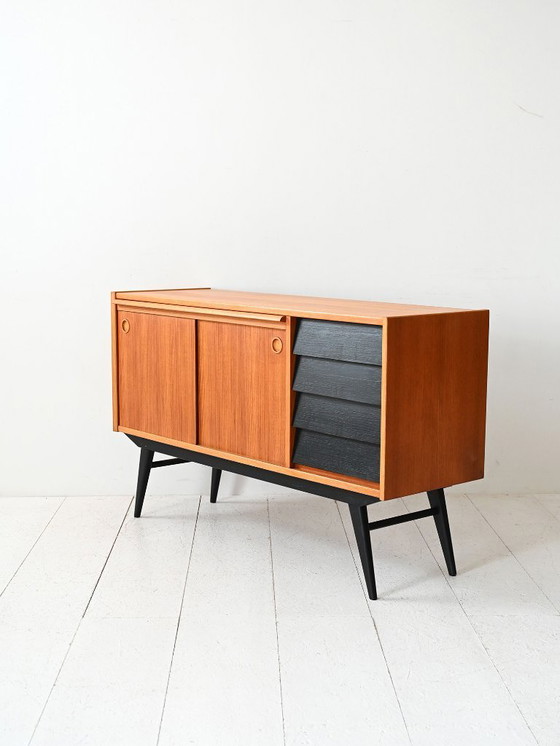 Image 1 of Scandinavian Teak Sideboard with Black Details