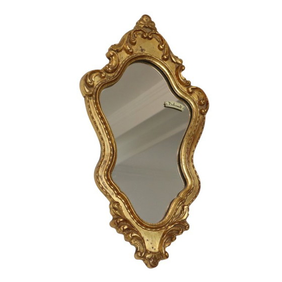 Kleiner Deknudt Wappenspiegel Blattgold Vergoldet Barock Stil 45cm – Glass, Wood (photo 17 of 18)